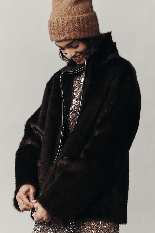 STAND STUDIO Brella Faux-Shearling Jacket | Anthropologie