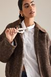 By Anthropologie Herringbone Bomber Jacket