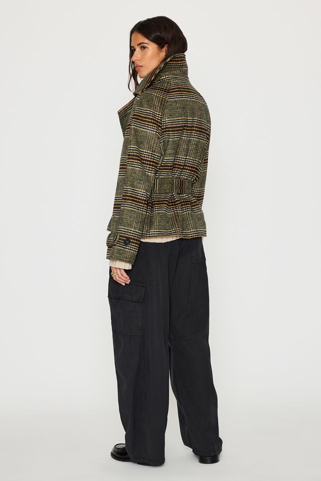 By Anthropologie Belted Check Wool-Blend Coat #5