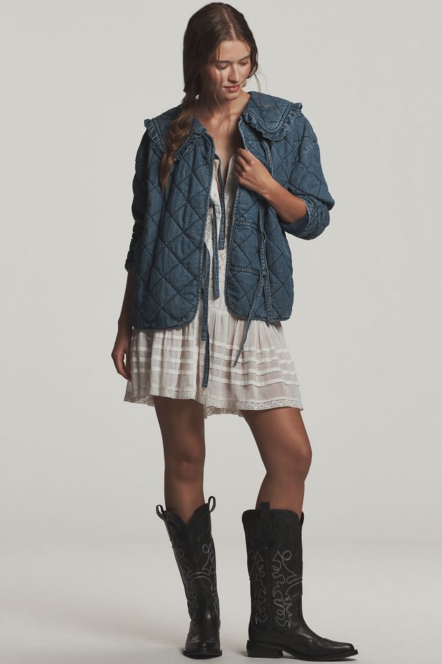 The Hazel Quilted Chambray Jacket by Maeve #2
