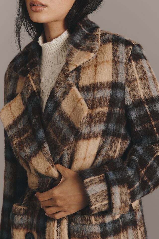 Siempre Olivia Long Plaid Coat #2