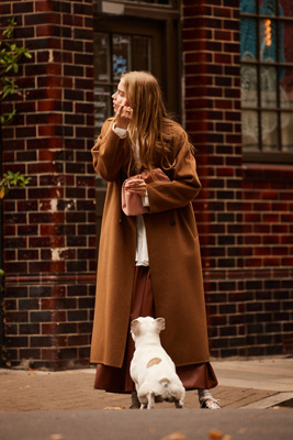 By Anthropologie Double-Breasted Wool-Blend Coat product page