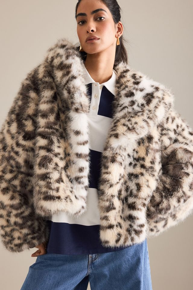By Anthropologie Faux-Fur Shawl Coat #4