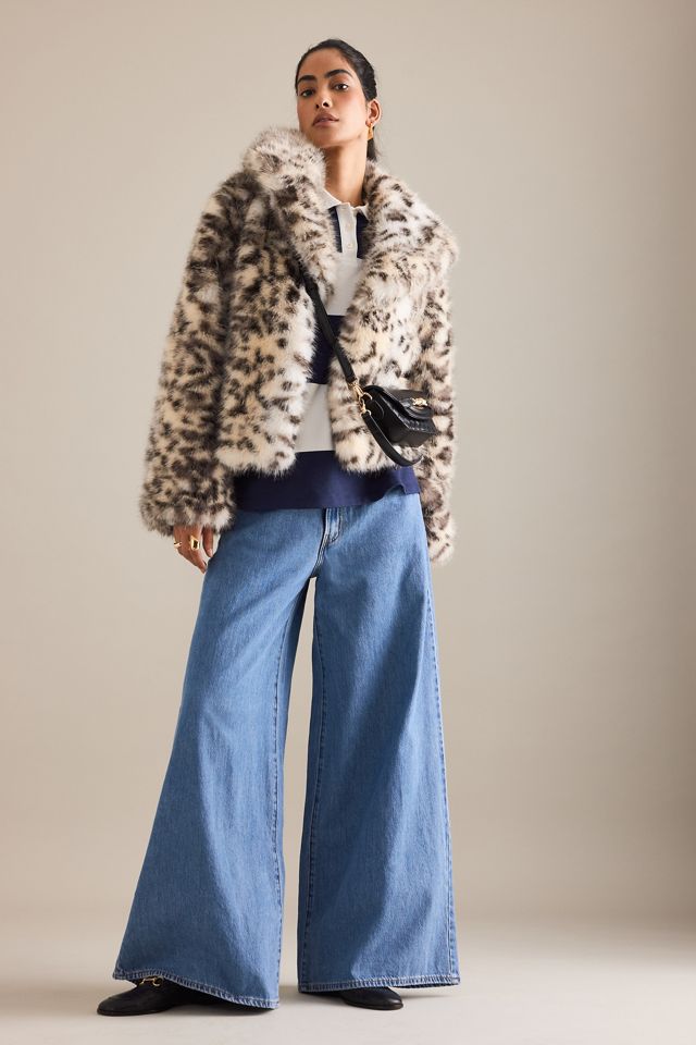 By Anthropologie Faux-Fur Shawl Coat #3