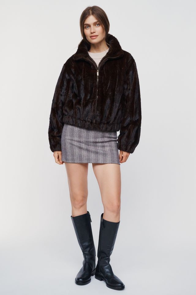 By Anthropologie Faux Fur Bomber Jacket #3