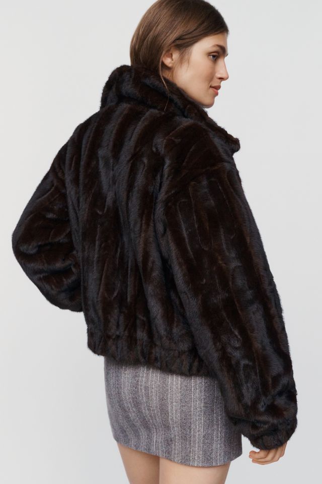 By Anthropologie Faux Fur Bomber Jacket #4