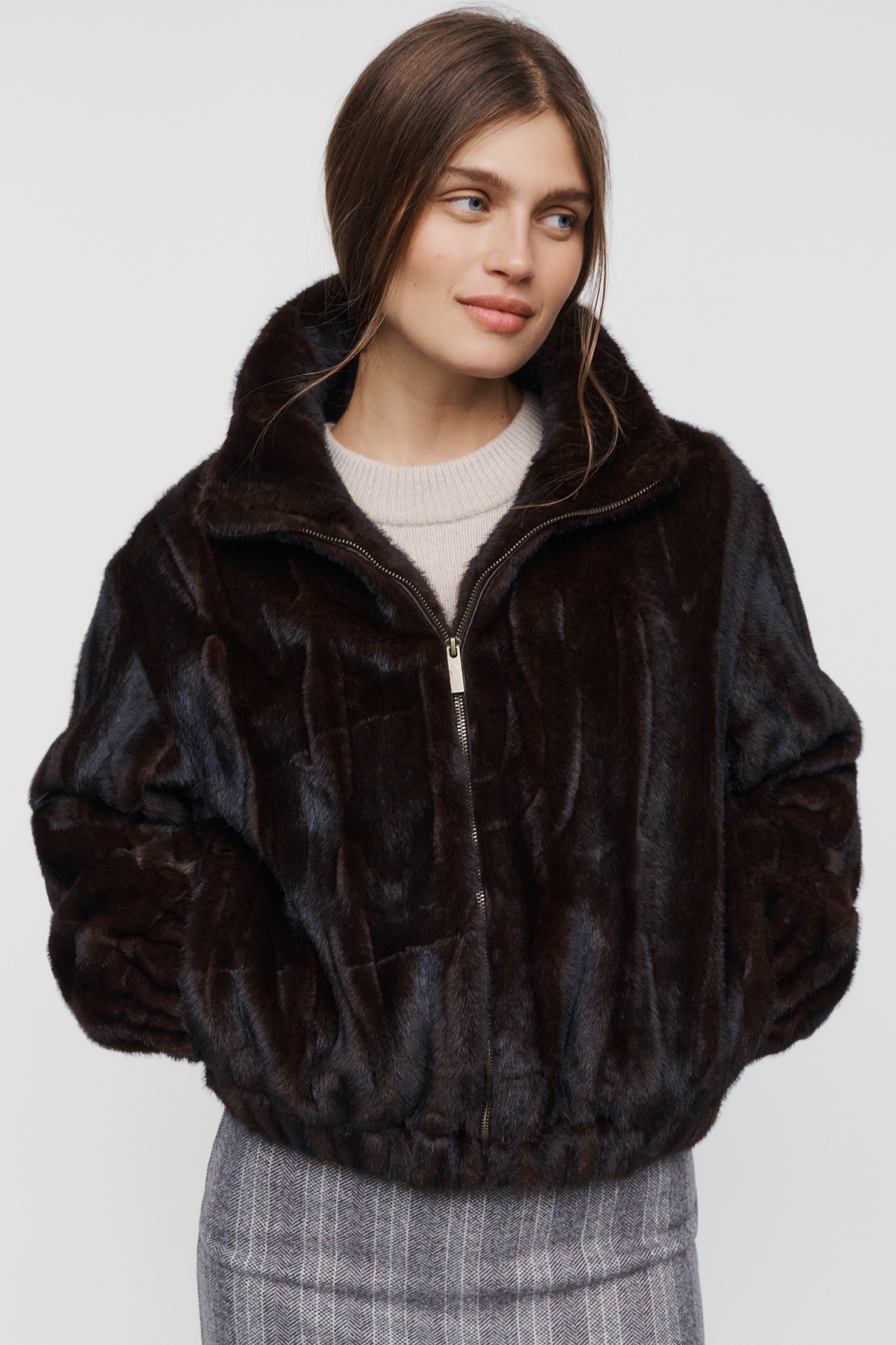 By Anthropologie Faux Fur Bomber Jacket