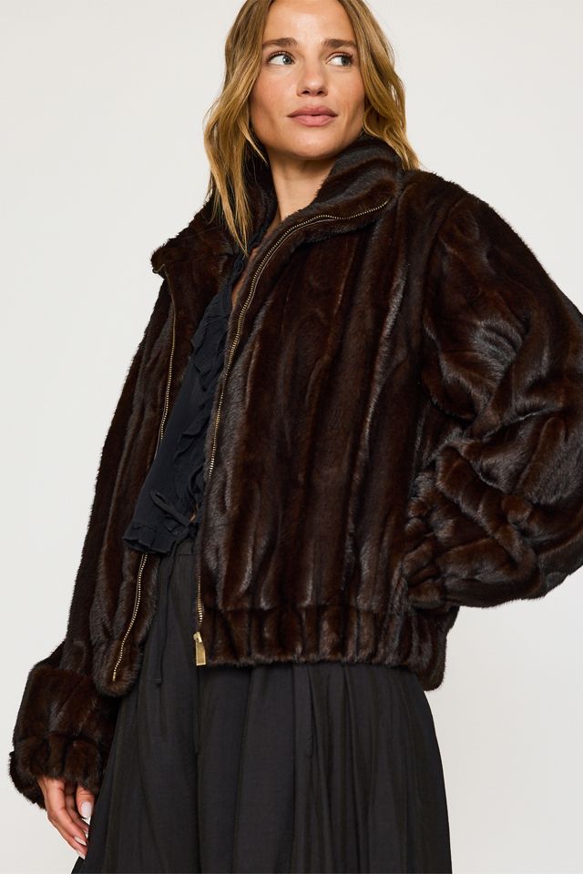 By Anthropologie Faux-Fur Panelled Bomber Jacket #3
