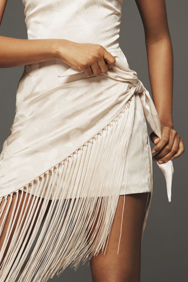Amanda Uprichard Wrap Fringe Romper #2