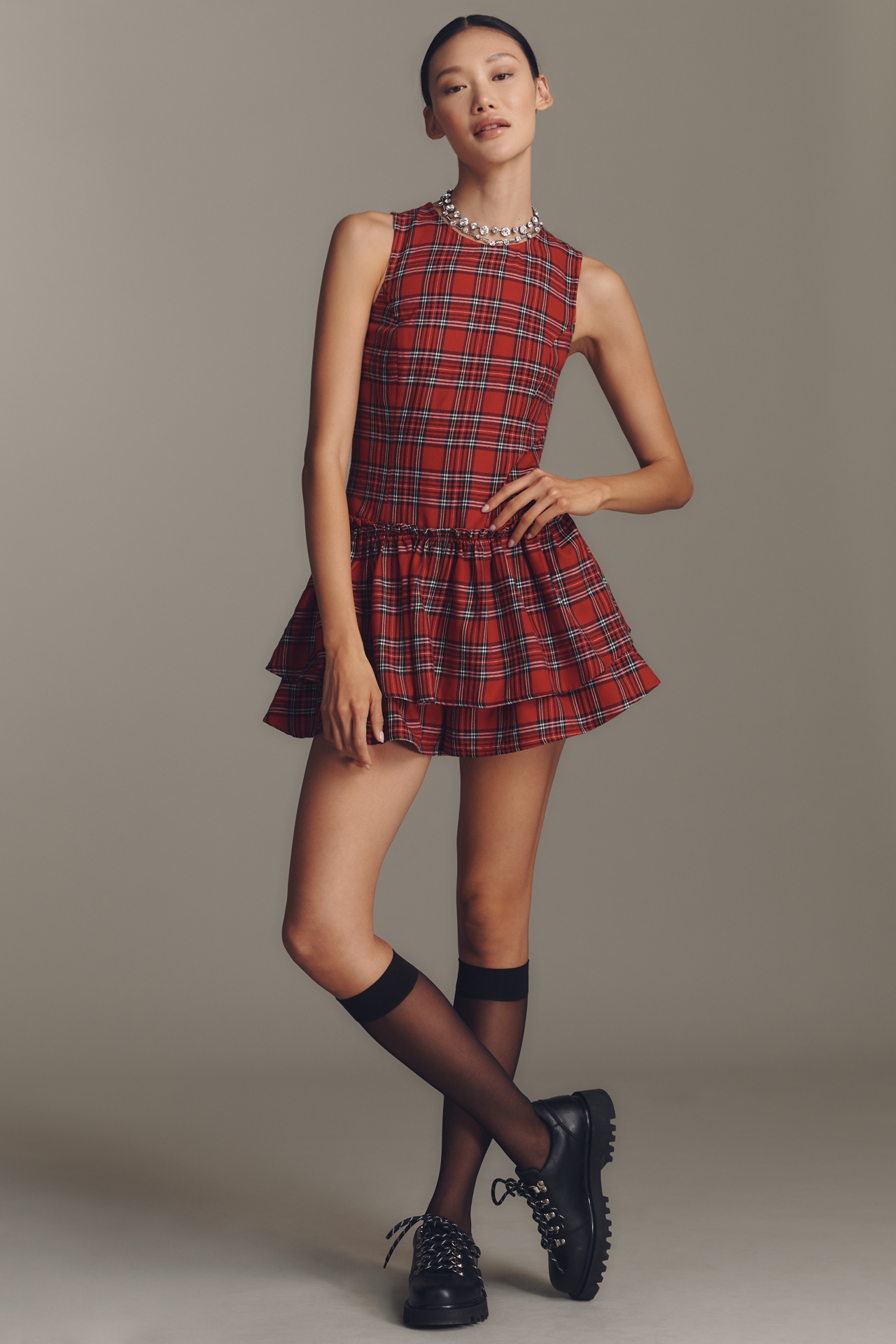 Porridge Sleeveless Drop-Waist Romper