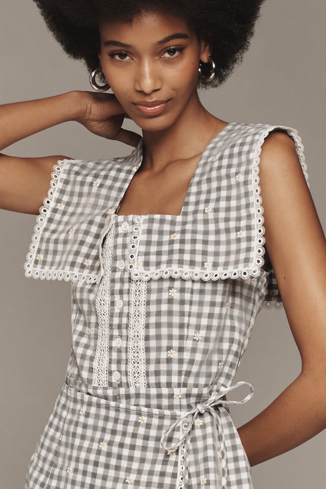Anna Sui Square-Neck Embroidered Romper #3