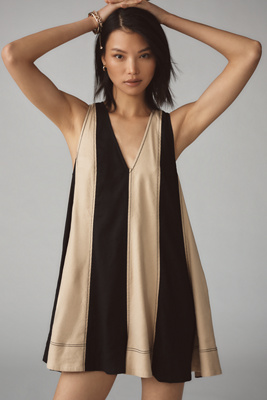 Shop Maeve Sleeveless Linen Striped V-neck Playsuit In Multicolor