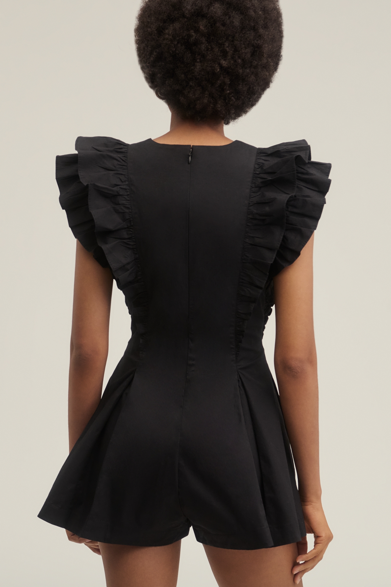 Maeve Ruffle-Sleeve Romper