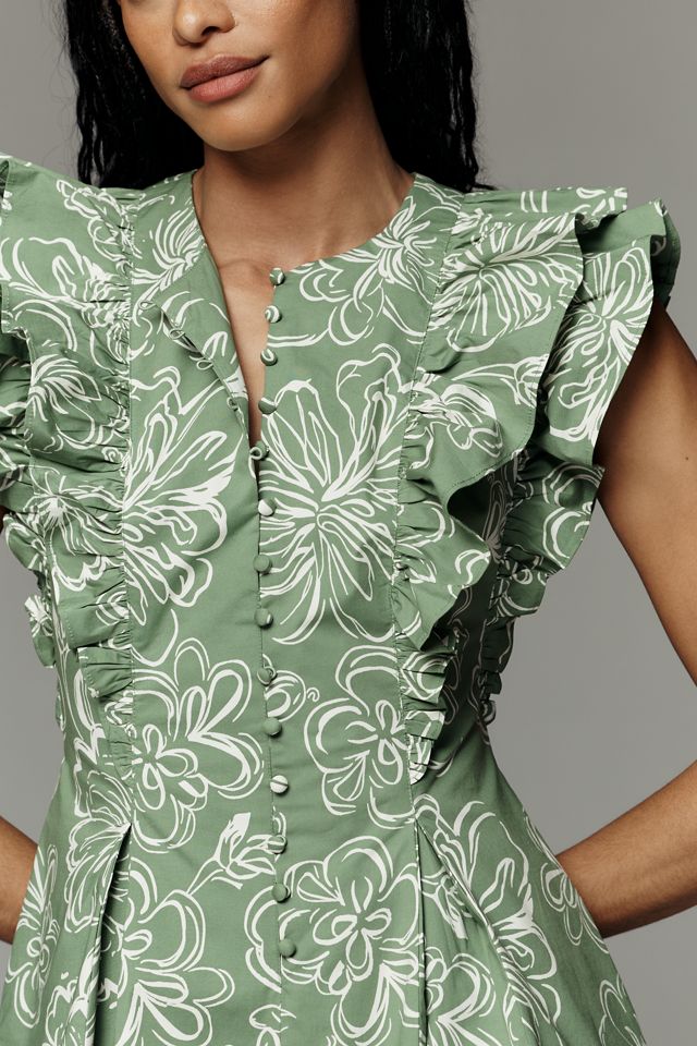 Maeve Ruffle-Sleeve Romper #2