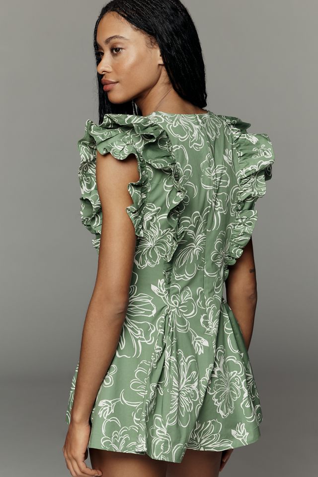Maeve Ruffle-Sleeve Romper #3