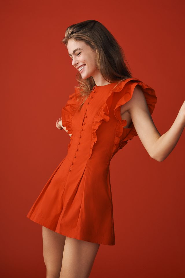 Maeve Ruffle-Sleeve Romper #1
