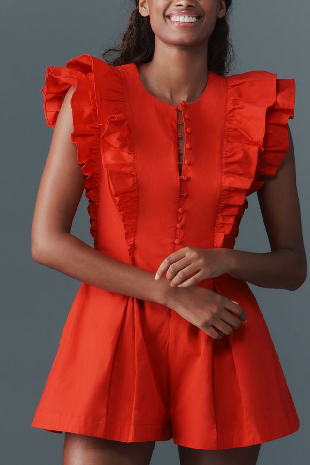 Maeve Ruffle-Sleeve Romper #4