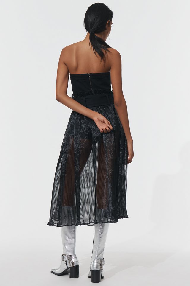 Pilcro Strapless Bodysuit & Sheer Skirt #1