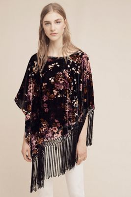 Wild Rose Velvet Poncho
