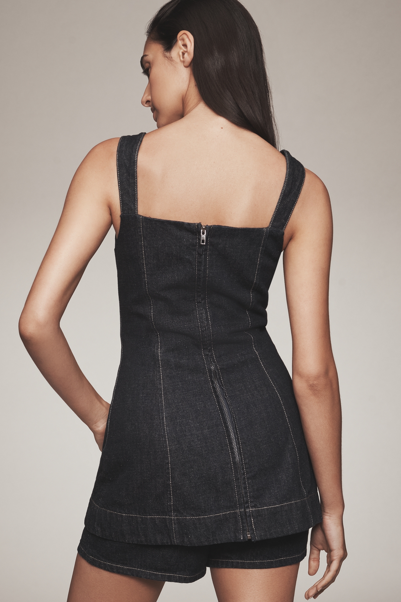Line & Dot Caryl Square-Neck Romper