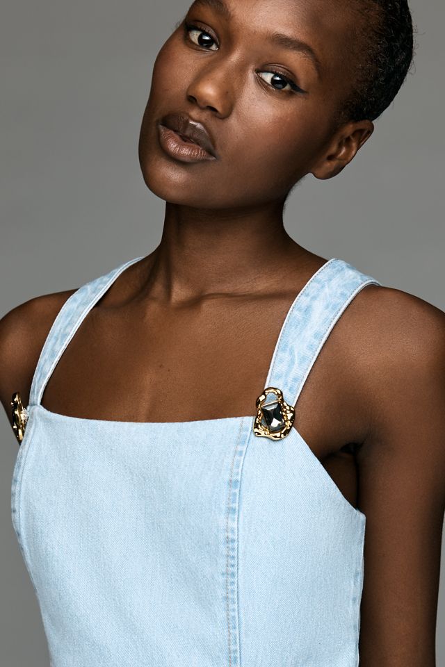 Line & Dot Caryl Square-Neck Romper | Anthropologie