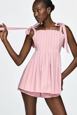 strapless open back dress Keani Maxi Dress - Pink Polka Dot main image 0