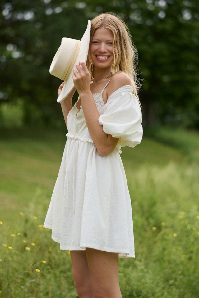 Pilcro Puff-Sleeve Babydoll Romper | Anthropologie