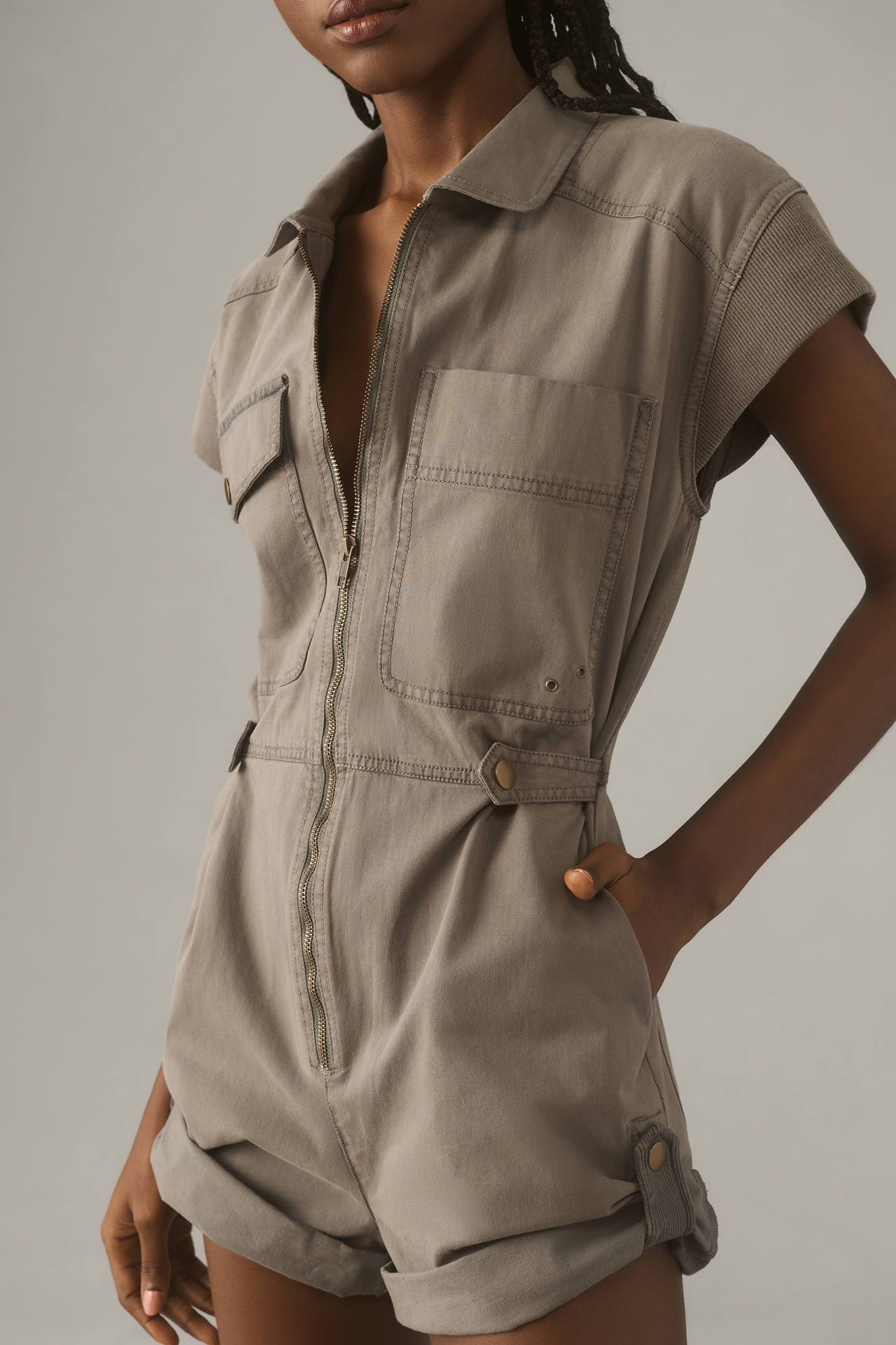 Pilcro Sleeveless Utility Romper