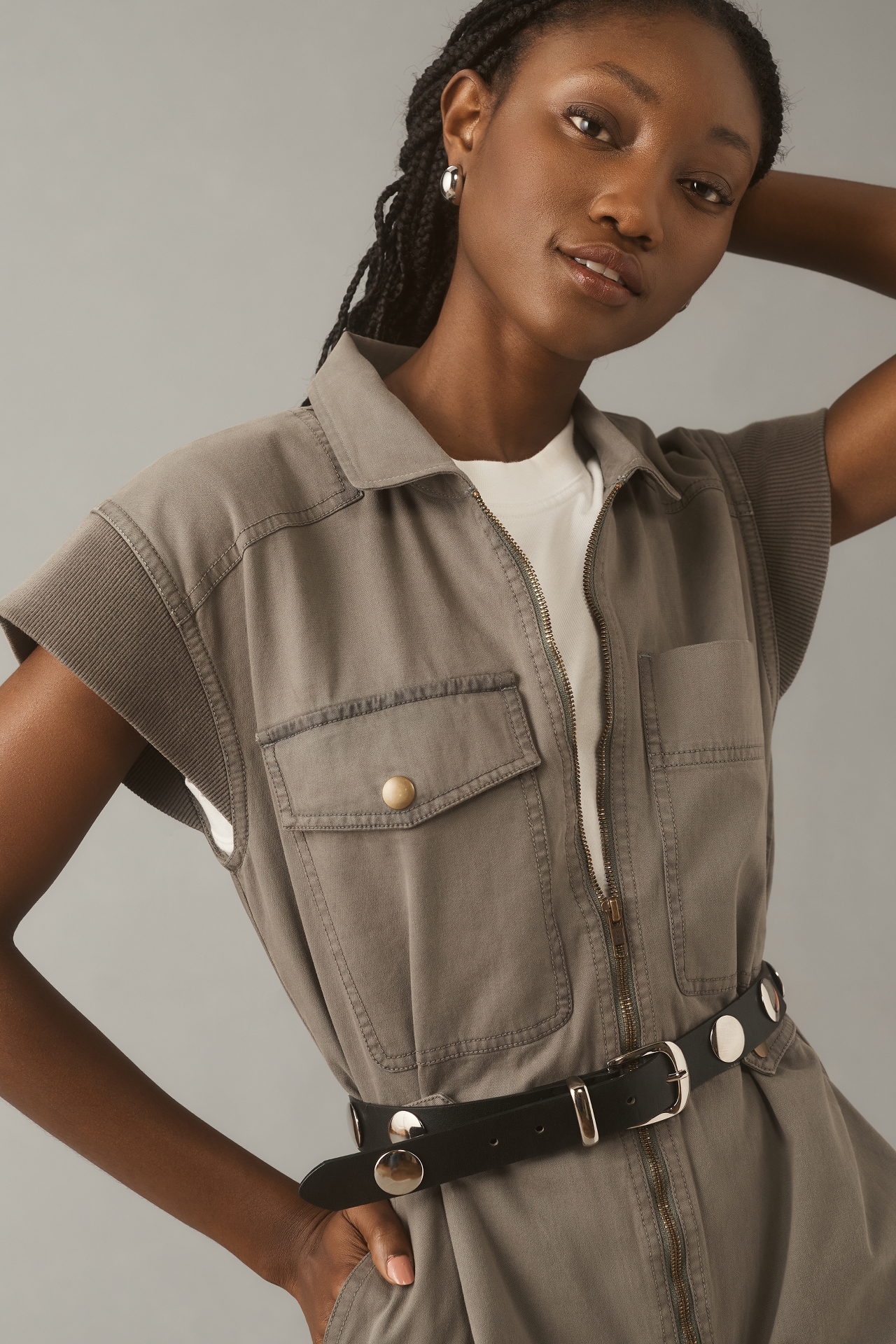 Pilcro Sleeveless Utility Romper