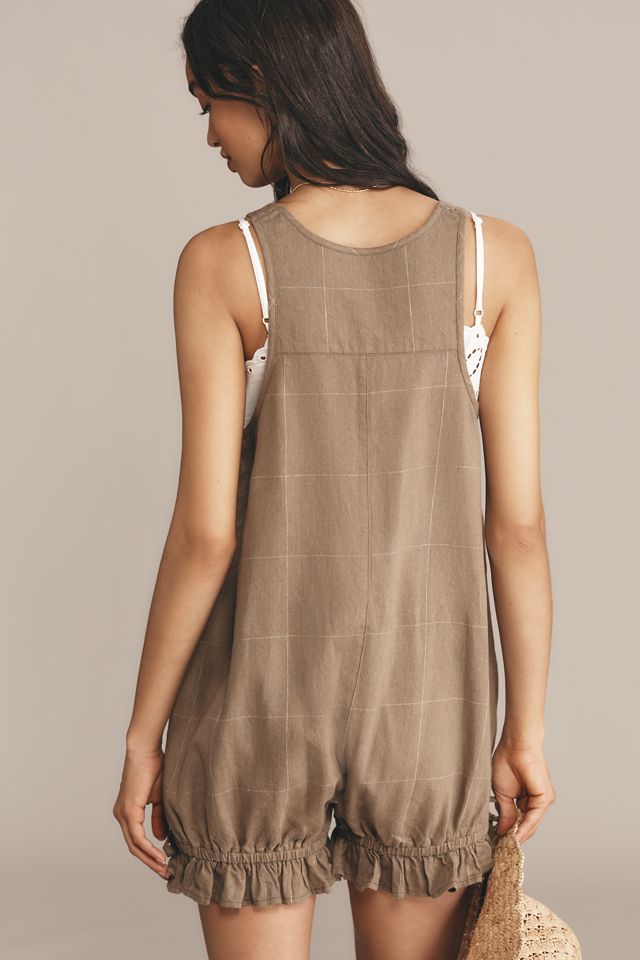 Pilcro Linen Blend Cinched Overall Romper #2