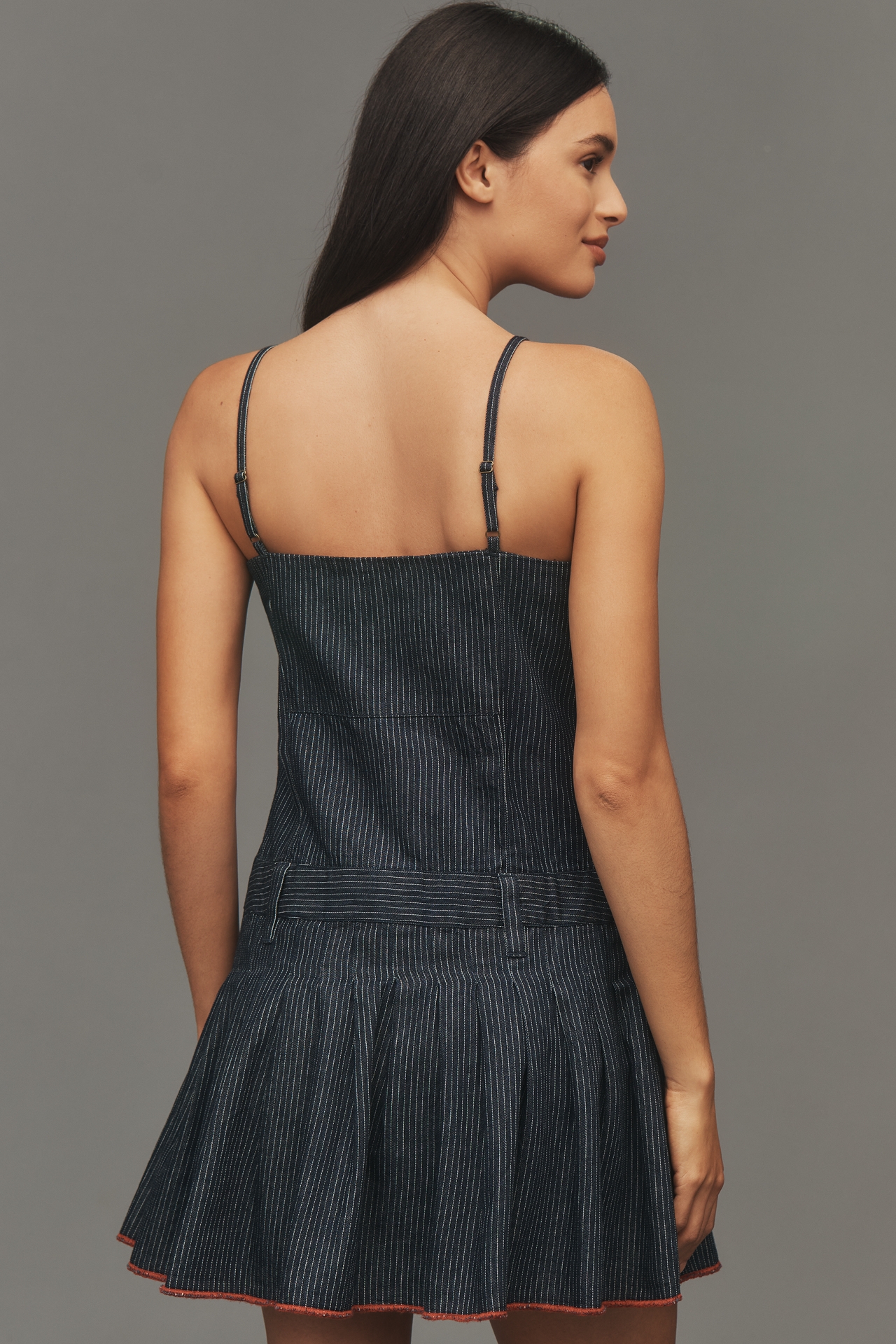 Pilcro Sleeveless Pleated Denim Romper