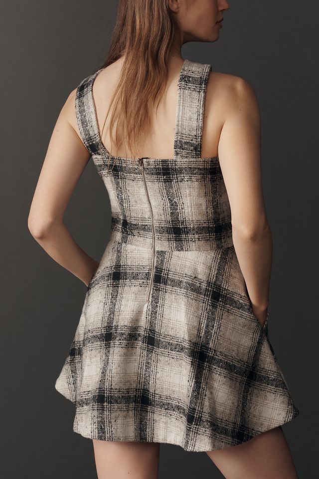 By Anthropologie Sleeveless Plaid Romper #1