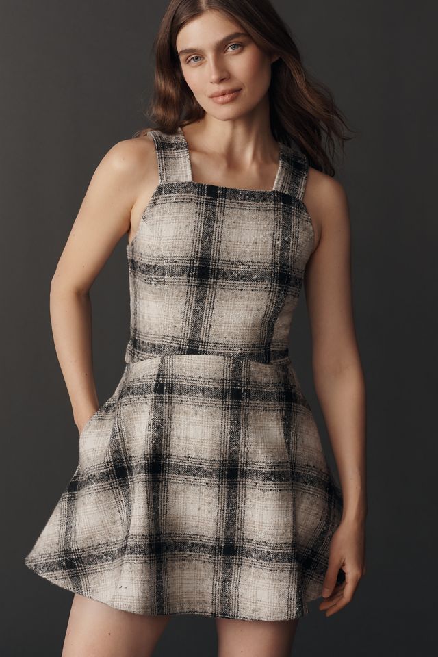 By Anthropologie Sleeveless Plaid Romper #2