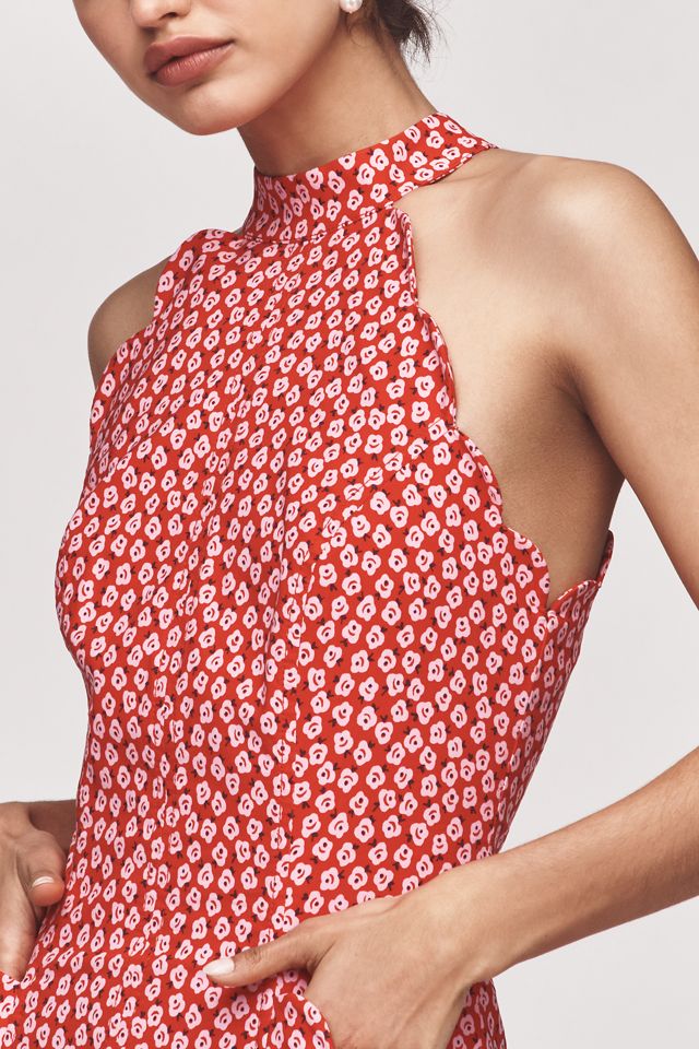 By Anthropologie Scallop Halter Romper #3