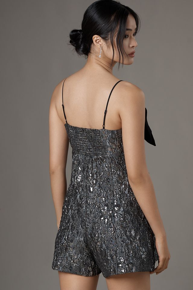 Maeve Bow-Front Jacquard Playsuit #2