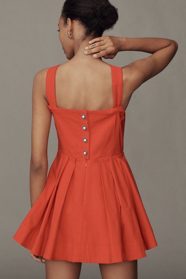 Maeve Square-Neck Fit-and-Flare Romper #1