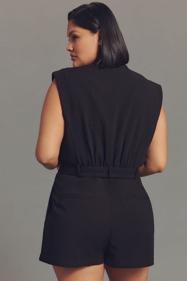 By Anthropologie Sleeveless Belted Romper #5