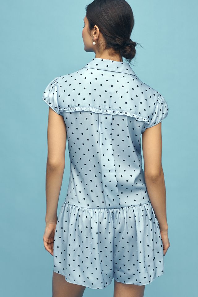 Maeve Cap-Sleeve Button-Front Romper #1