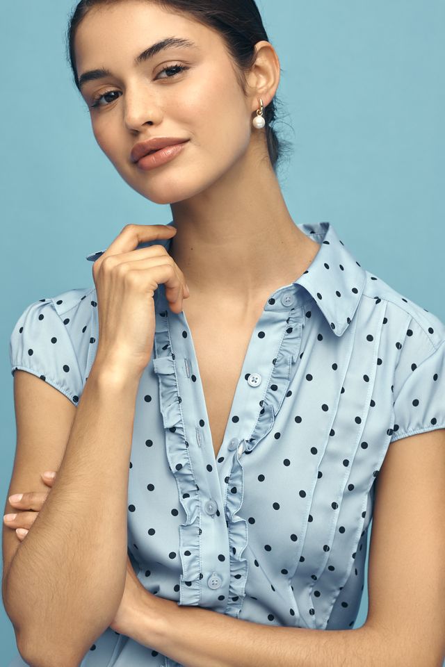 Maeve Cap-Sleeve Button-Front Romper #3