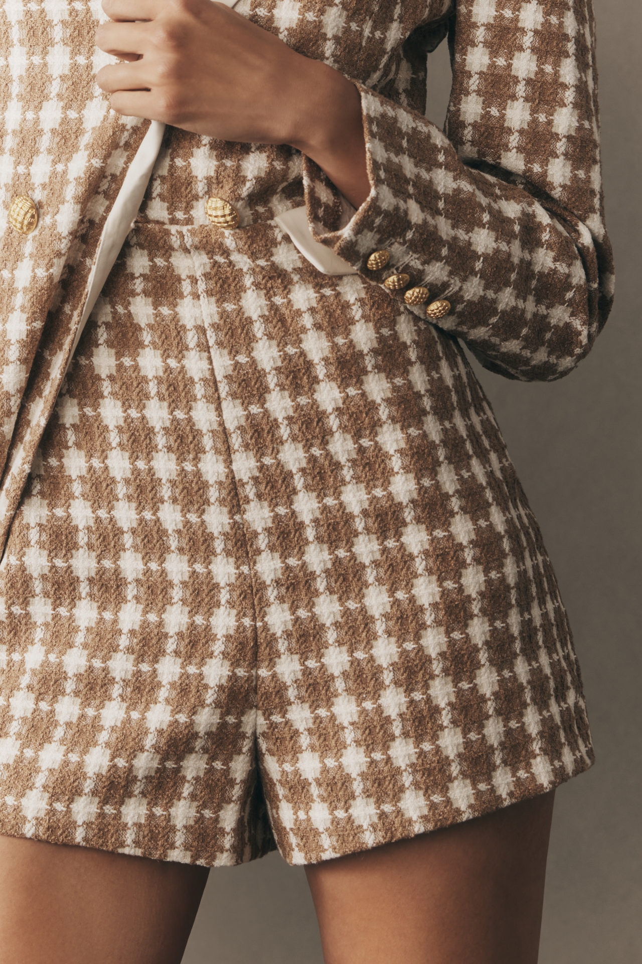 Endless Rose Long-Sleeve Tweed Blazer Romper