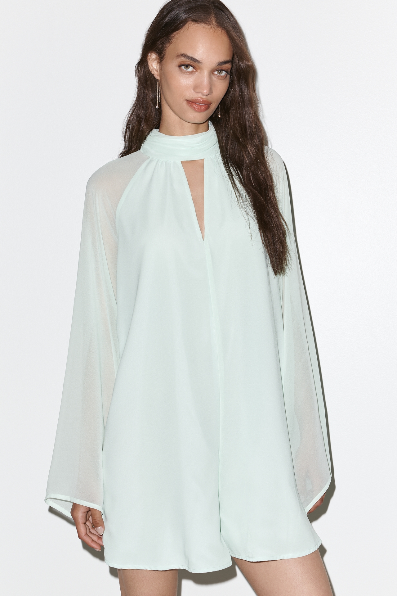 Hutch Long-Sleeve Chiffon Romper
