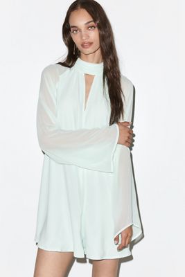 Hutch Long-Sleeve Chiffon Romper