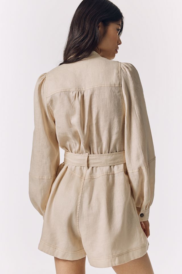 KIVARI Linen Belted Romper #1