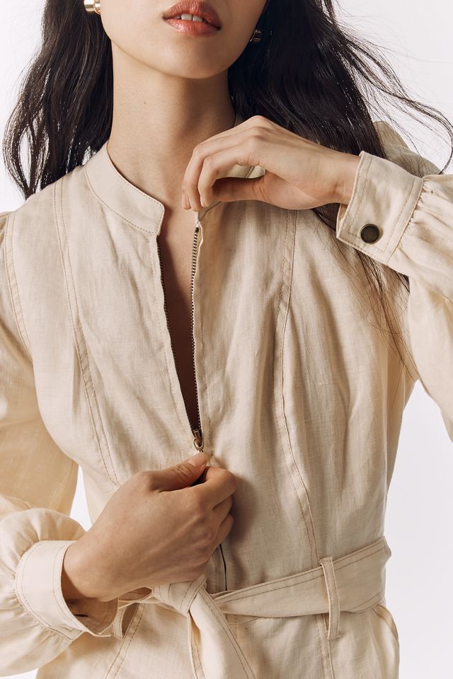 KIVARI Linen Belted Romper #3