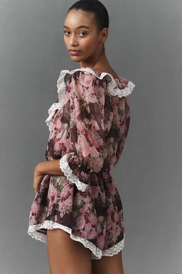 For Love & Lemons Adeline Floral Romper #1