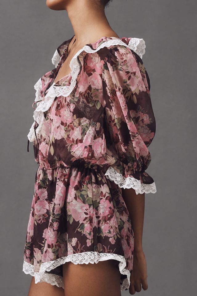 For Love & Lemons Adeline Floral Romper #3