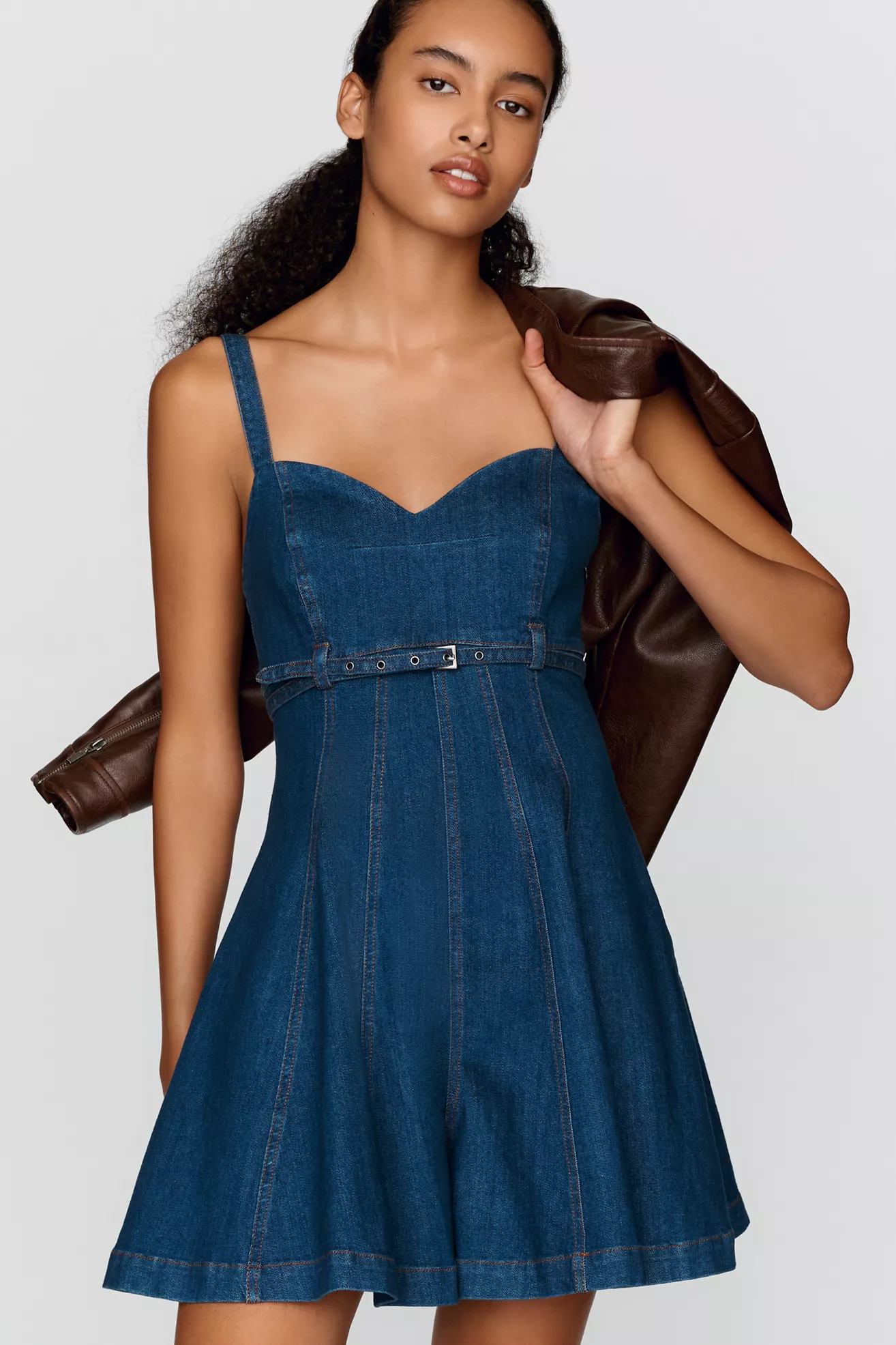 Pilcro Sweetheart Denim Romper