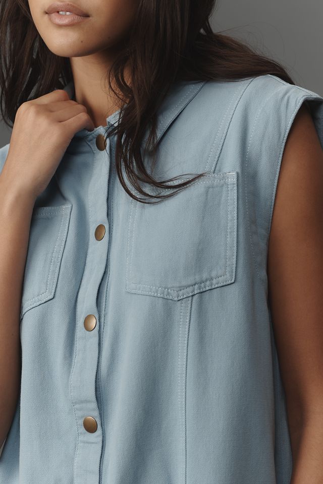 Pilcro Sleeveless Collared Romper #2