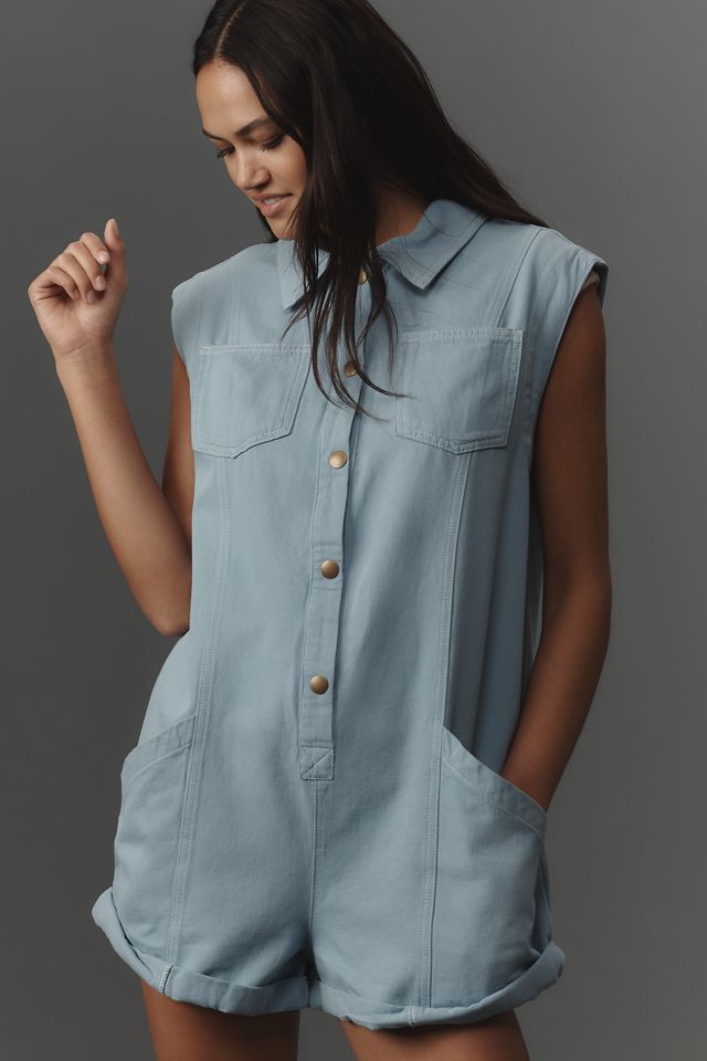 Pilcro Sleeveless Collared Romper #3