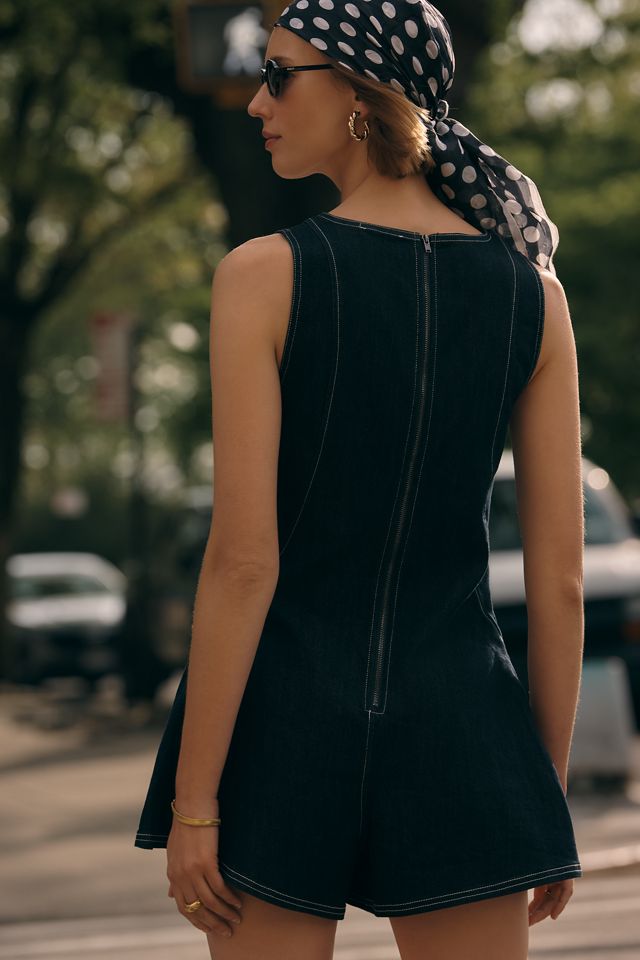 Maeve Sleeveless Denim Romper #2